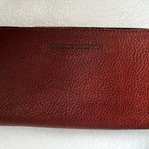 Portland Leather Goods large zip wallet. Pebbled Leather. New condition.